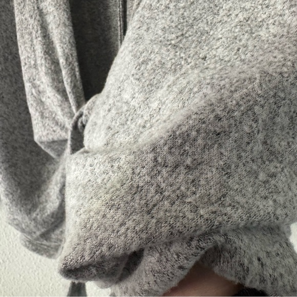 Chico's Cozy Heather Gray Dolman Tie Front Cardigan Chic Relaxed Size 3 (XL) - Picture 6 of 11